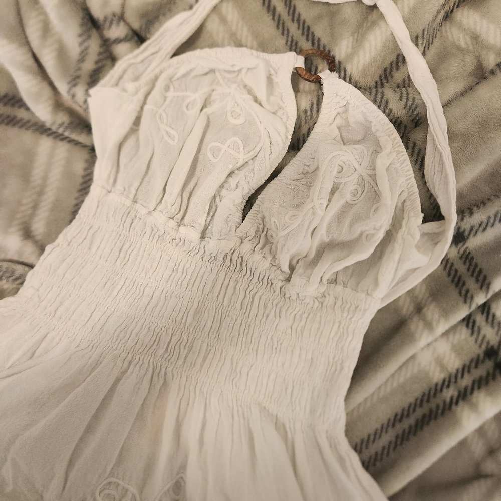 White embroidered summer dress